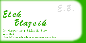 elek blazsik business card