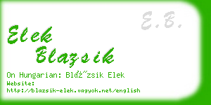 elek blazsik business card